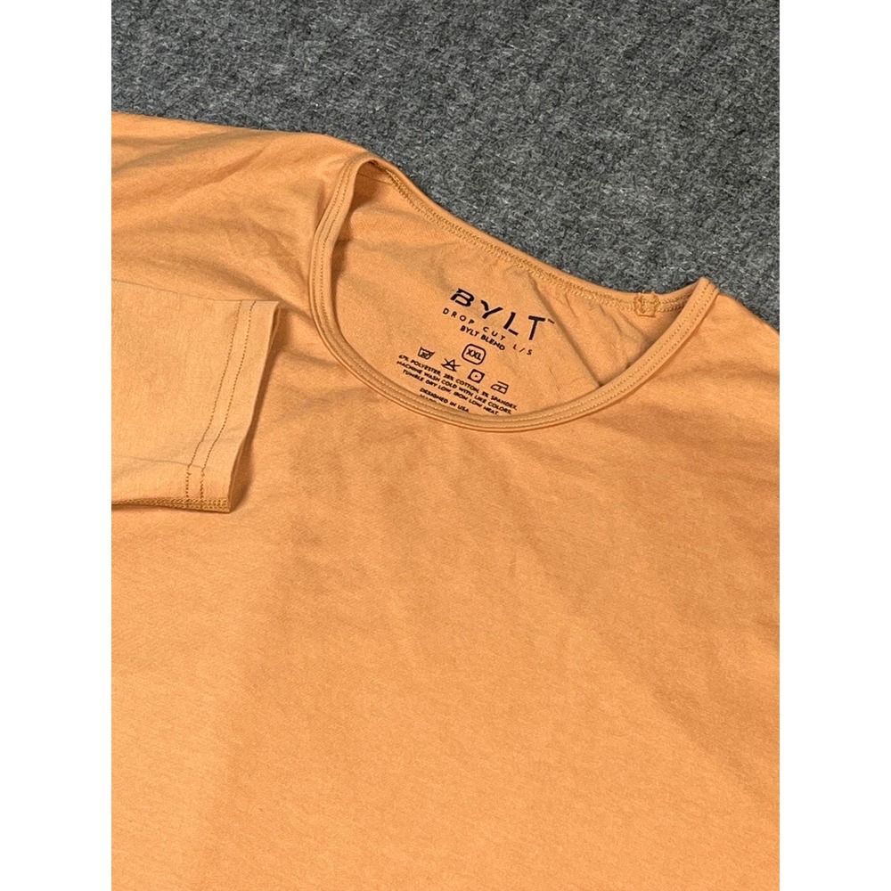 BYLT Basics Men's‎ XXL Orange Drop Cut Long Sleeve T-Shirt Soft BYLT Blend